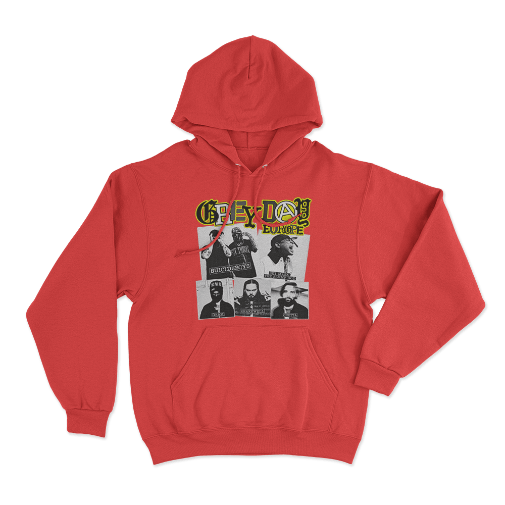 GreyDay Tour Poster Unisex Hoodie Red GreyDay Tour Poster Unisex Hoodie Red
