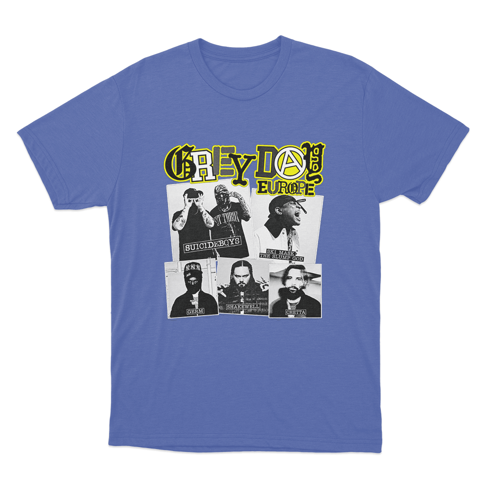 GreyDay Tour Poster Unisex T Shirt Blue GreyDay Tour Poster Unisex T Shirt Blue