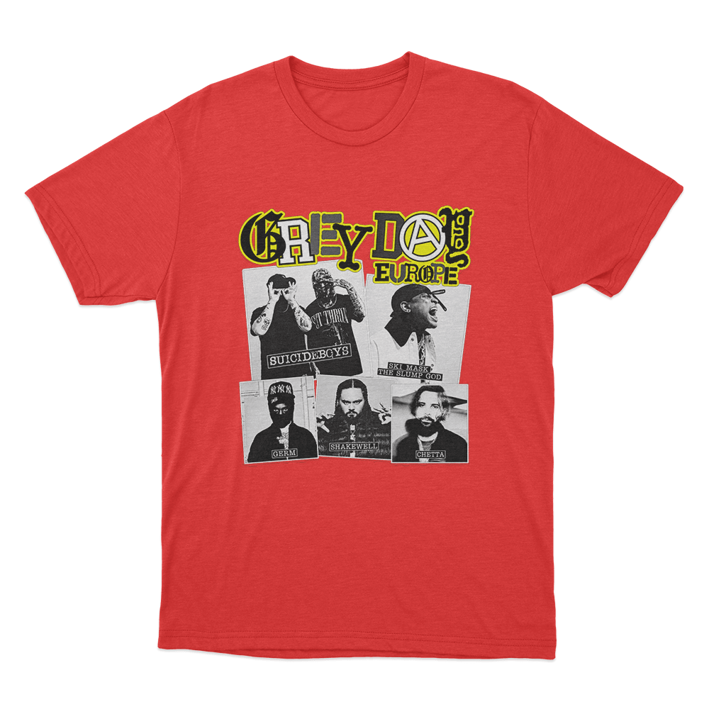 GreyDay Tour Poster Unisex T Shirt Red GreyDay Tour Poster Unisex T Shirt Red